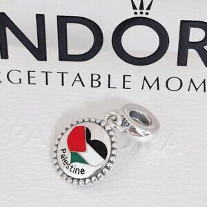 Pandora Palestine Flag Exclusive Dangle Charm S925 Silver with box